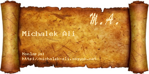 Michalek Ali névjegykártya